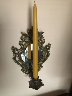 Brass wall candle holder
