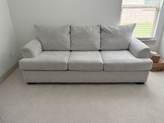 Light Gray 3-Seat Upholstered Sofa