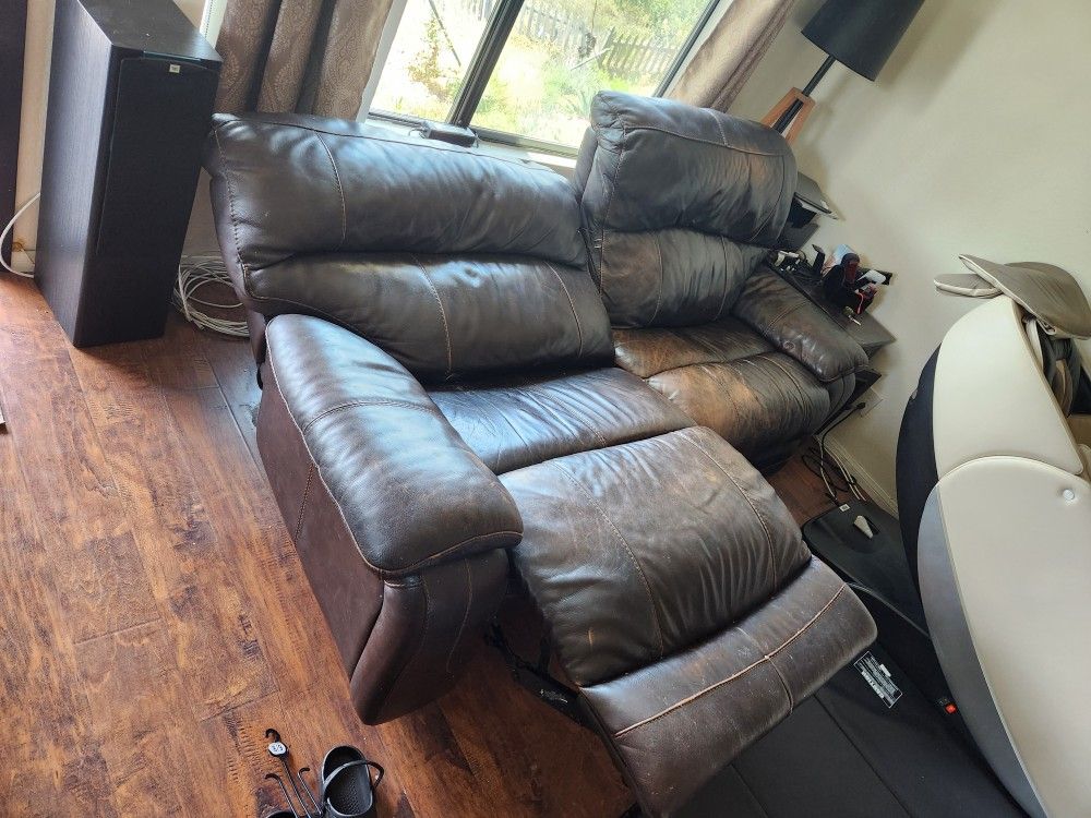 Free Power Recliner Leather Couch