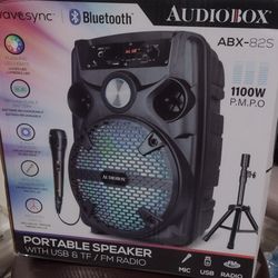 Audiobox Bluetooth Speaker With Mic And Stand - New In Box