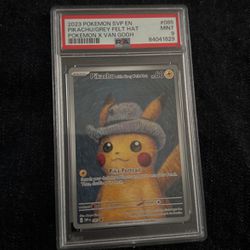 PSA 9 Pikachu Grey Felt Hat Promo Card Pokemon x Van Gogh Museum SVP EN 085