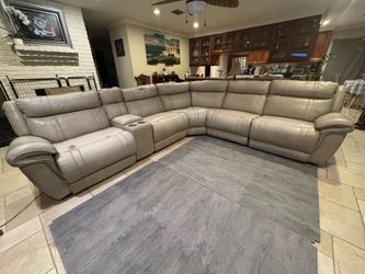 6 piece genuine leather Sectional