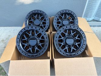 17” INCH KMC KM549 GRS MATTE BLACK FINISH OFF ROAD STYLE WHEELS/RIMS 8x180 CHEVY GMC 2500 TRUCKS