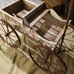 Vintage Child's Small Wooden Wagon 