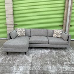 Large Deep Gray Modern Sectional Couch Sofa