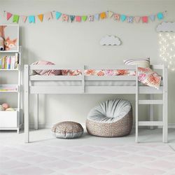 NEW White Twin Low Loft Bed For Kids