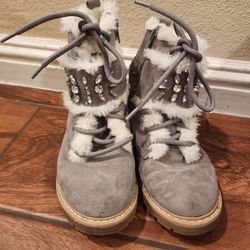 Gray Girl Boots Size 13