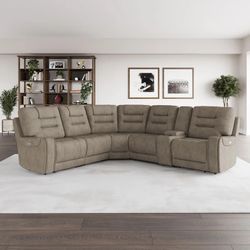 Barcalounger Carmelo Fabric Power Reclining Sectional with Power Headrests $1499.99