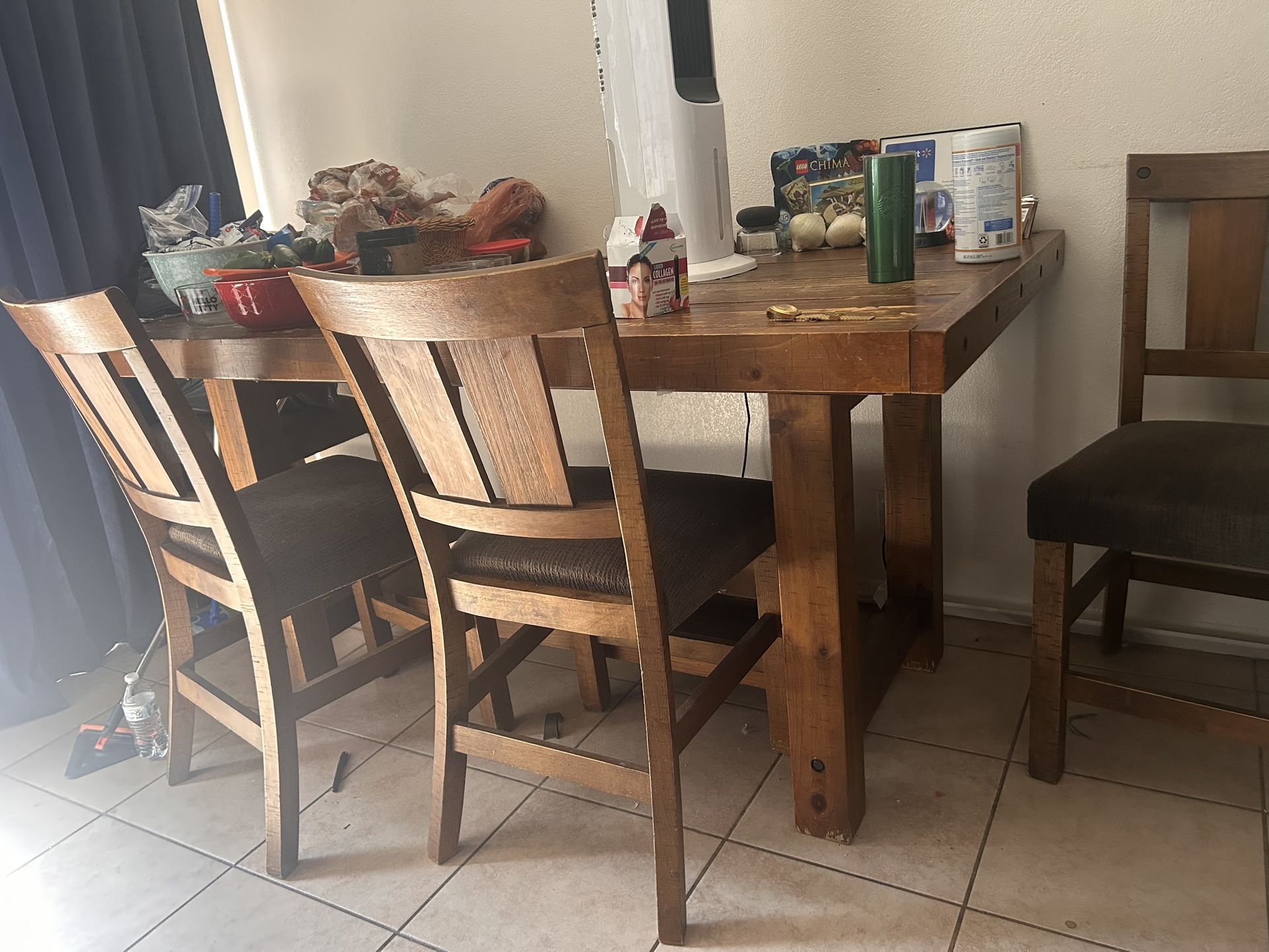 Wood Table And Chairs