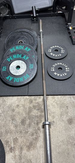 6.5FT Olympic Barbell and Bumper Plates
