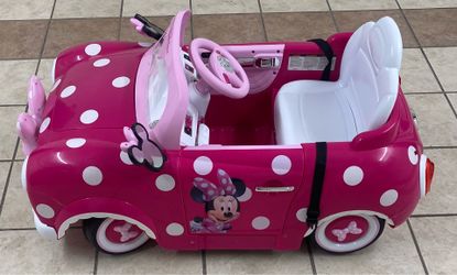 New Huffy 6V Disney Minnie Mouse Convertible Ride-On Car with Remote Control, Ages 3-7,