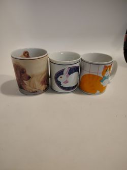 3 animal mugs