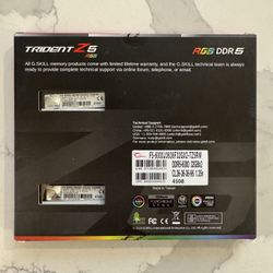 G.skill Trident Z5 RGB Series DDR5 RAM 2x32GB 6000MT/s F5-6000J3636F32GX2-TZ5RW