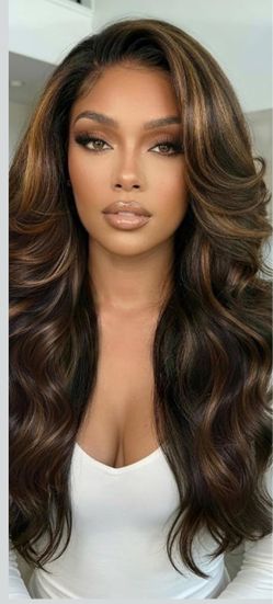 🔥Brand new 🔥 FB30 Brown curly Highlight Bundles with Frontal Human Hair 16 18 20 QL7-27
