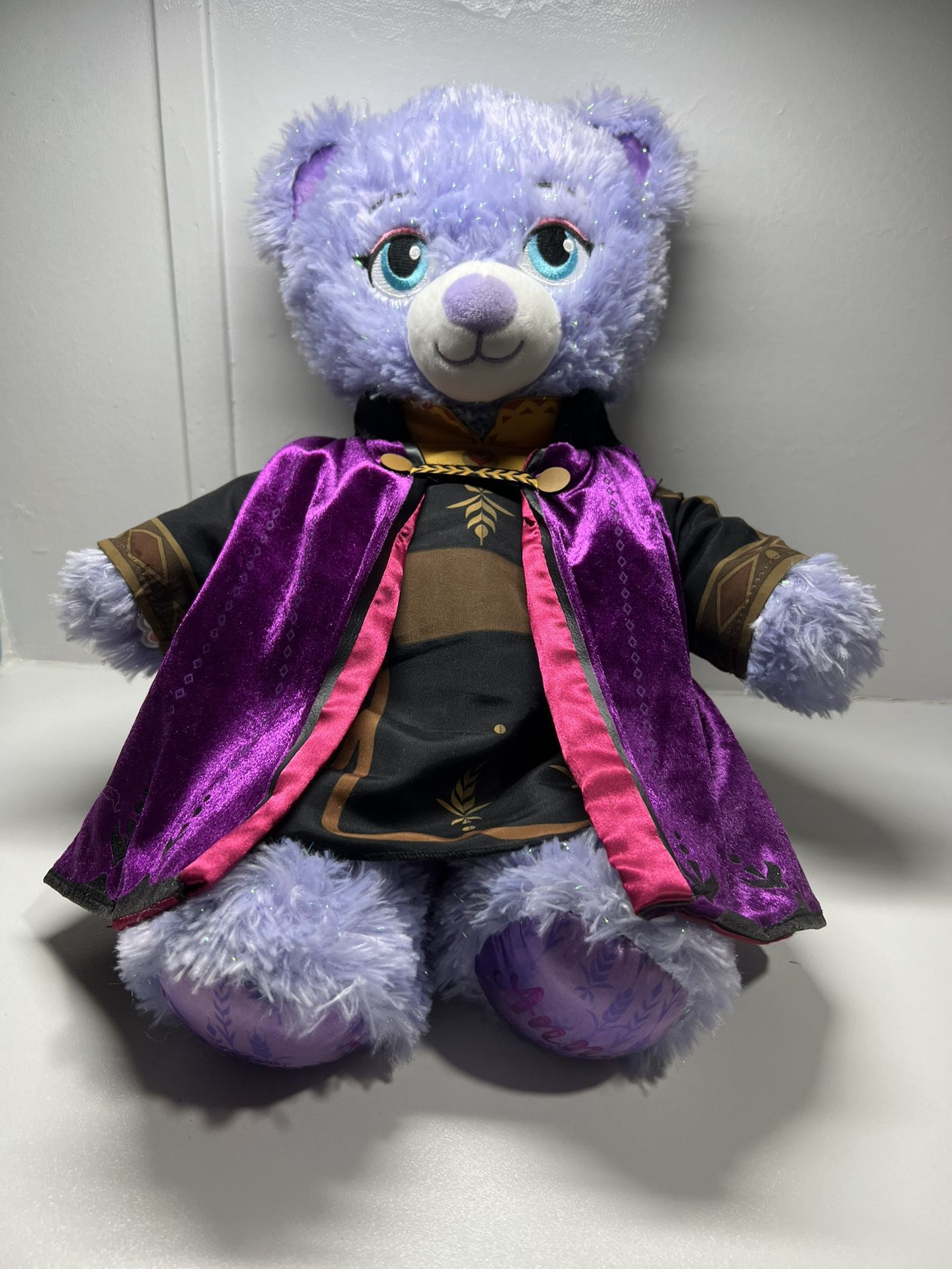 Build-A-Bear Workshop Disney Frozen 2 Anna 17 inch Bear Purple Glitter