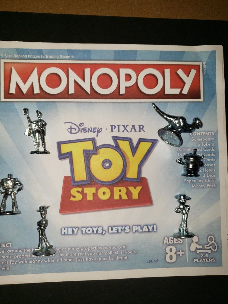 Toy Story Monopoly Open but Nr Mint Great Tokens