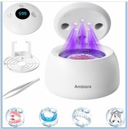 45kHz Ultrasonic Retainer Cleaner Machine, 200ML Denture Cleaner with 4 Cleaning Modes, Digital Timer, Mouth Guard Cleaner for Aligner, Toothbrush, Je