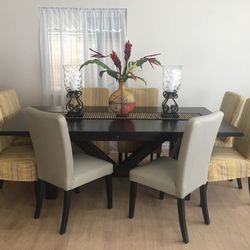 Upscale Espresso Dining Table With 8 Chairs Excellent Condition 