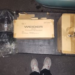 Weider Rubber Hex 95lbs Dumbbells 