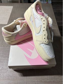 Nike Jordan 1 Low x Travis Scott Shoes Shy Pink