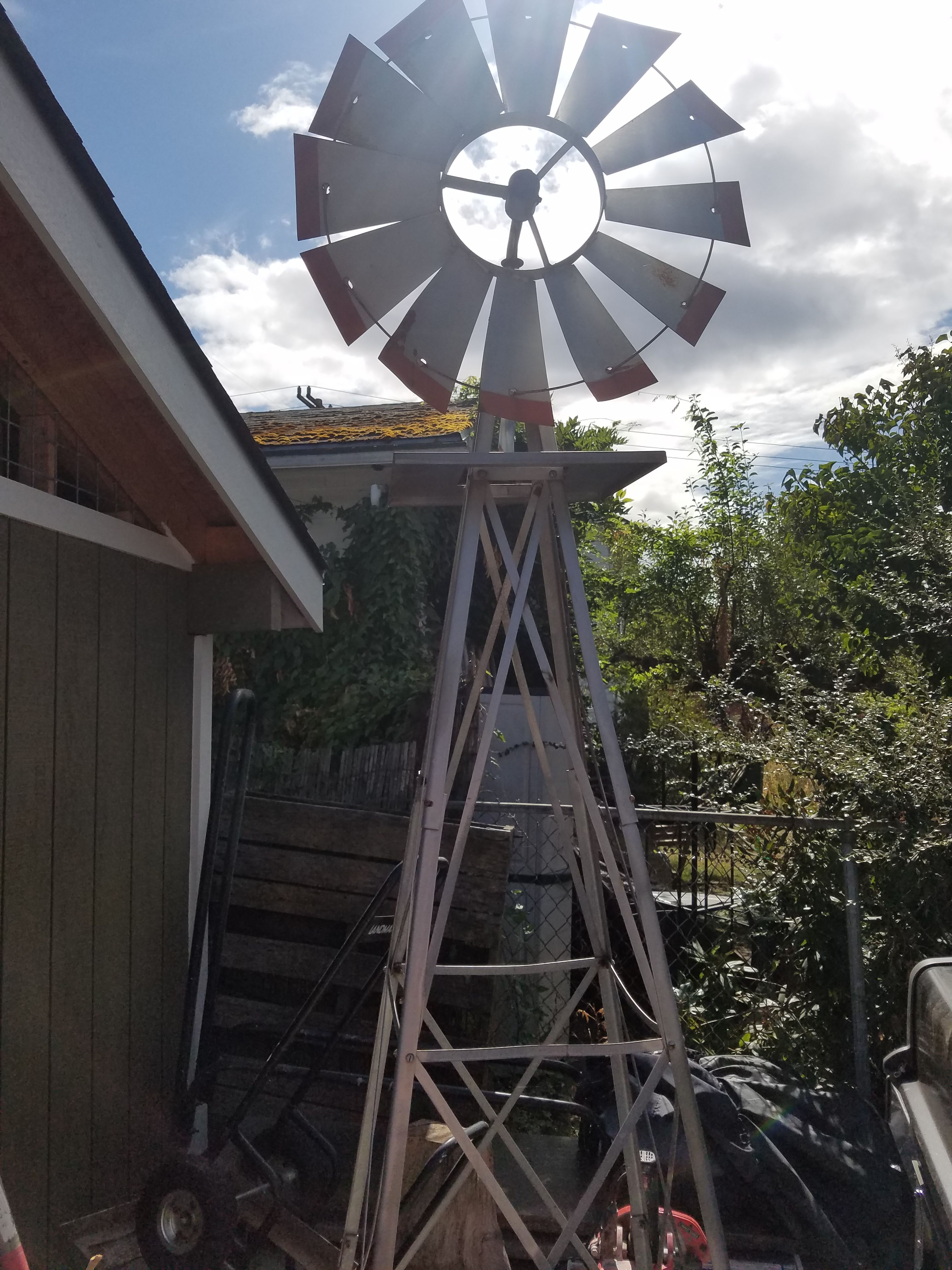 Vintage Steel Yard Windmill Garden Art