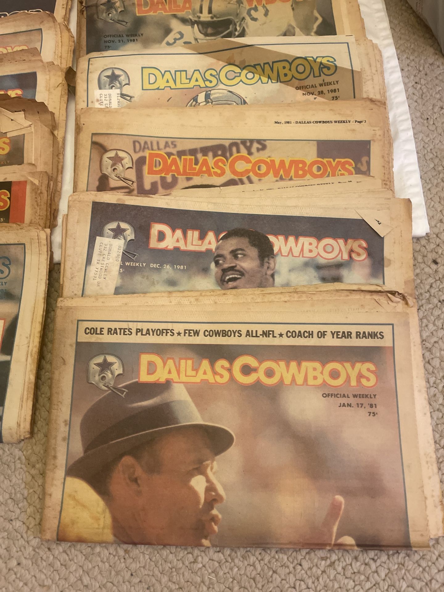 Vintage Dallas Cowboys Weekly Magazines 