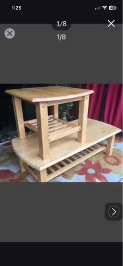 Matching Set of Bench and End Table, Solid Maple Wood Dimensions:  Bench : 48L x 24W x 16H --- ($150) End Table : 24L x 26 W x 20H --- ($100)