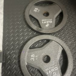 Pair Of 35lb Olympic Weights Plates Total 70lb 