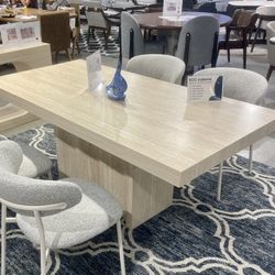 Beige Wooden Dining Table - Modern Style Dining