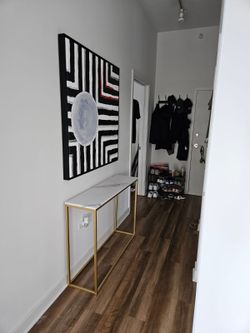 Entryways Console Table with Gold Frame