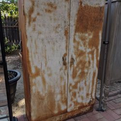 Old Metal Storage Cabinet Industrial Vintage