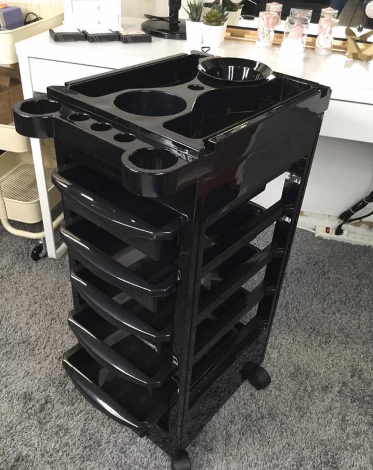 Salon Trolley Cart Storage Station with 5 Drawers