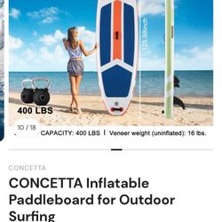 CONCETTA Inflatable Paddle Board,Equipped With SUP Paddle Board Accessories, The Non-slip EVA Deck Design Restarts The Surfboard,Surfboard for Youth&A