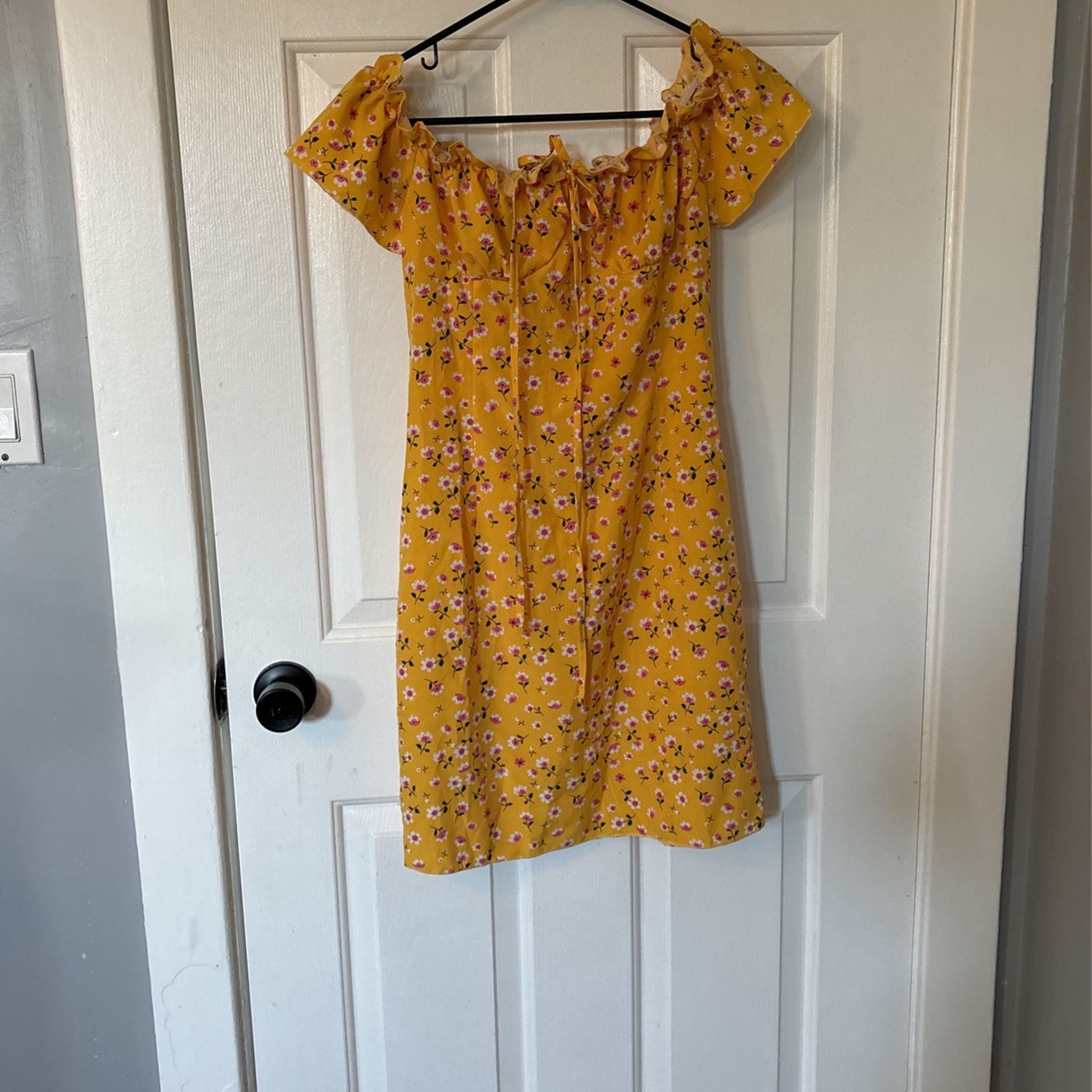 Floral Medium Yellow Dress