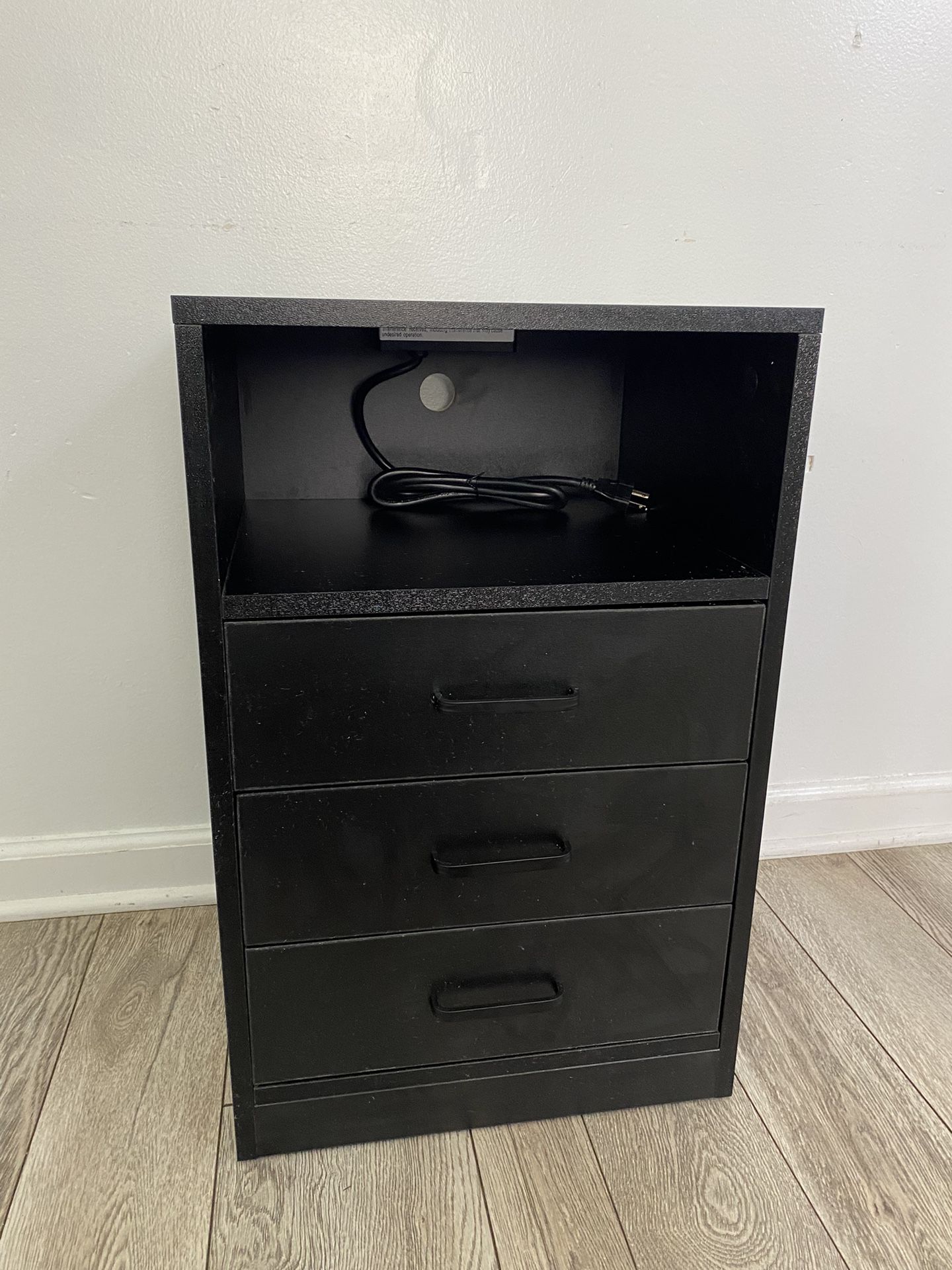 Brand New! Nightstand with 3 Drawers and Cabinet,USB Charging Ports, Wireless Charging and Remote Co