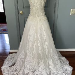 Custome made beaded wedding Dress.  Size S