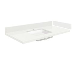 60-in Natural White Quartz UndermountSingle Sink Bathroom Vanity Top