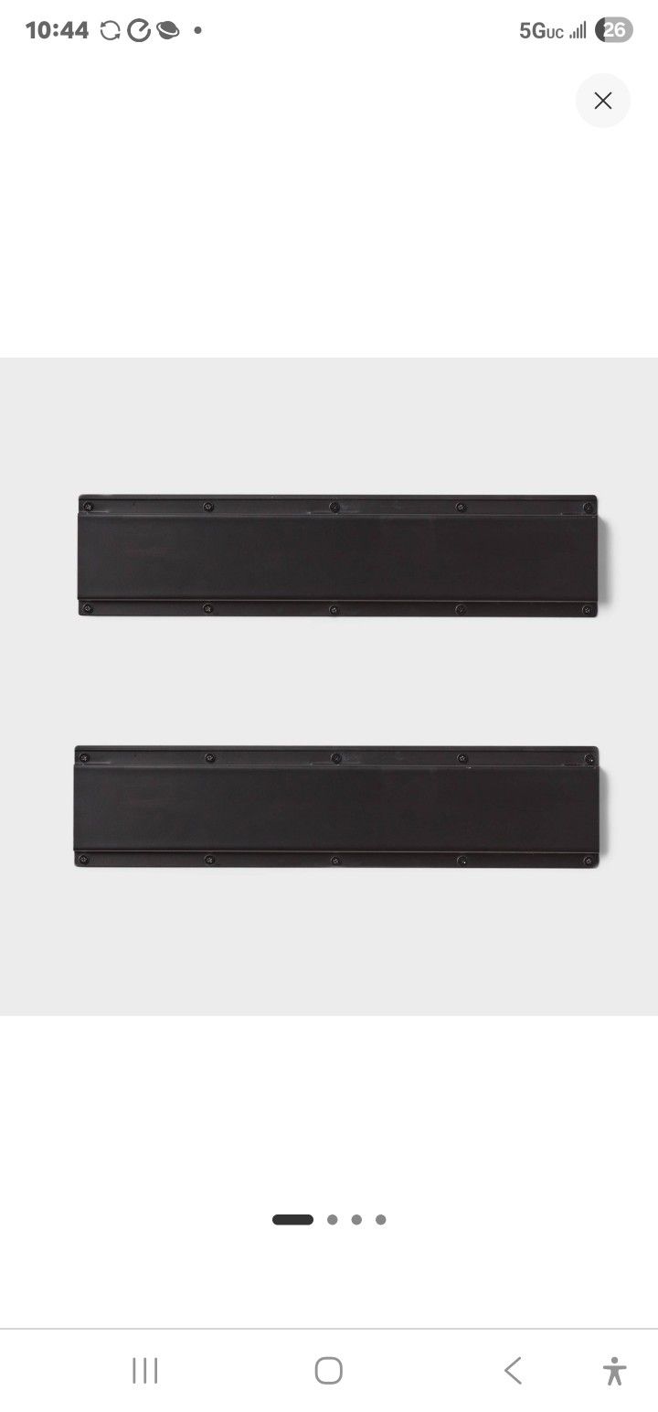 Brightroom 2pk Heavy Duty Rails - Brightroomâ„¢: Wall Mounted Garage Storage, Black Steel Utility Rack, 90lb Capacity
