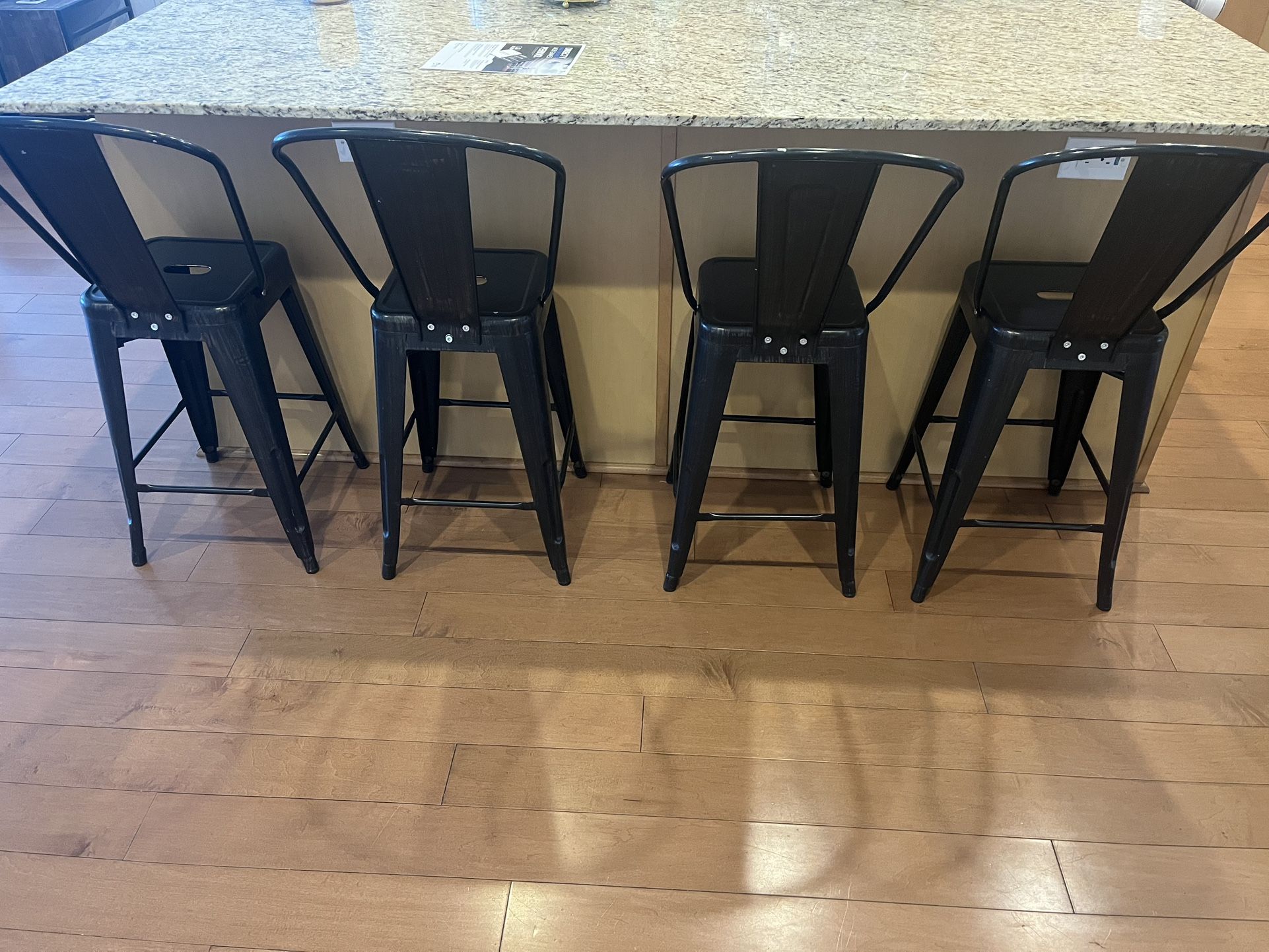 4 Black Bar Stools