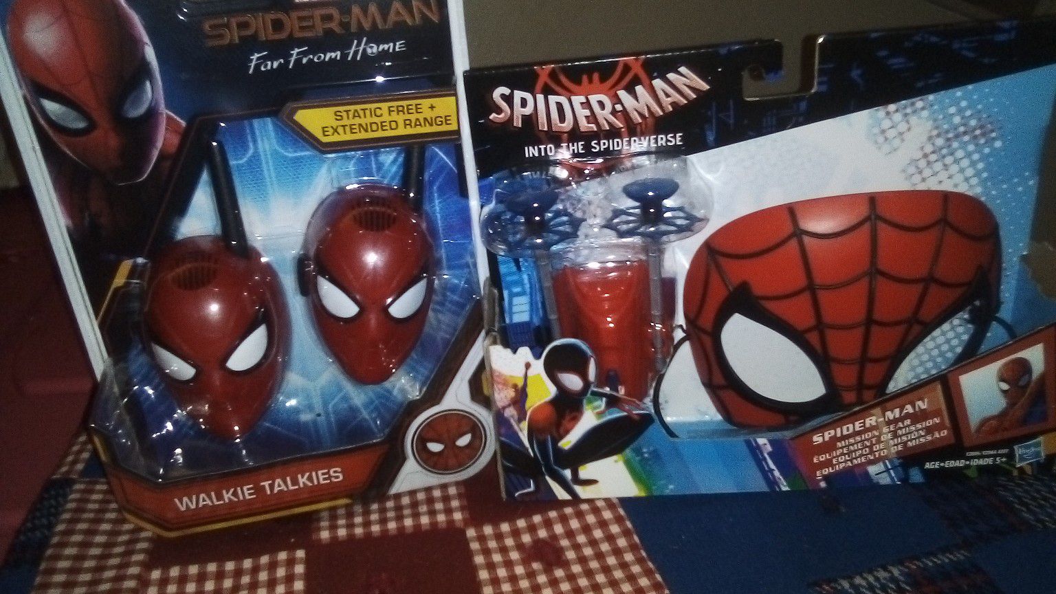 Spiderman walkie talkies and into the spider verse
