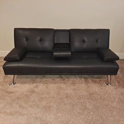 Sofa Bed Adjustable Couch Sleeper
(Black)