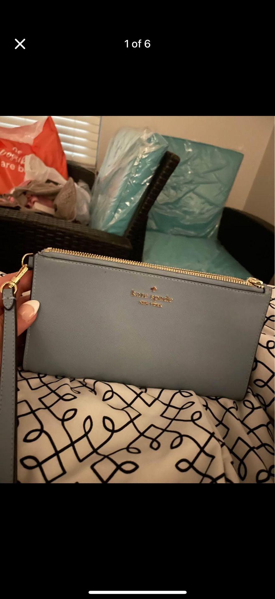Kate Spade Blue Wristlet