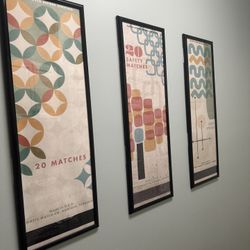Set Of Three Framed Matchbook Prints