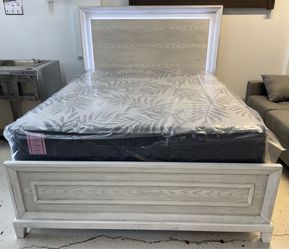 New LED Bed with Queen Mattress Set