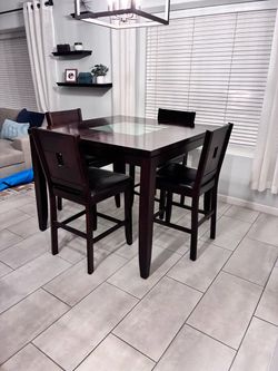 Counter Height Dining Table Set with 4 Chairs