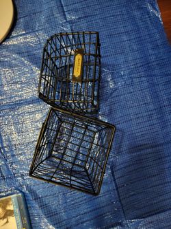 Black Metal Wire Storage Baskets Set of 2