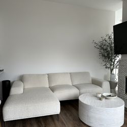 Cream White Boucle Couch 