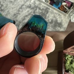 Stylish Ring made of Wood and Epoxy Resin Ring| Handmade High Quality Epoxy Ring| Unick Rare Ring| B