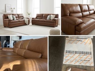 Pair of Palliser "Northbrook" 100% Leather Sofas – Moving Sale!