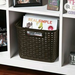 Sterilite Tall Weave Storage Basket Espresso